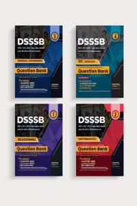 Examcart DSSSB Reasoning + Maths + General Awareness + Hindi / English Question Banks for 2024 Exam in English (4 Books Combo)