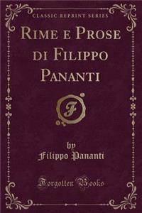 Rime E Prose Di Filippo Pananti (Classic Reprint)