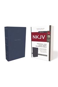 NKJV, Reference Bible, Personal Size Giant Print, Imitation Leather, Blue, Red Letter Edition, Comfort Print