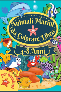 Animali marini da colorare libro per bambini