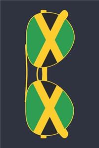 Jamaica Notebook 'Jamaica Sunglasses' - Holiday Planner - Jamaican Flag Diary - Jamaica Travel Journal