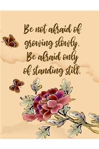 Be Not Afraid Of Growing Slowly, Be Afraid Only Of Standing Still