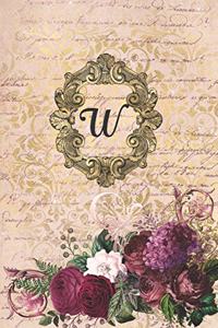 Simply Dots Dot Journal Notebook - Gilded Romance - Personalized Monogram Letter W