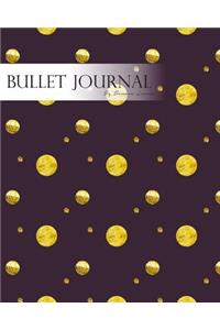 Bullet Journal Notebook Dotted Grid, Graph Grid-Lined Paper, Large, 8"x10,"150 Pages: Elegant Golden Dots Midnight Purple Covers: Master Journaling with Bullet Guide System Professional Journal