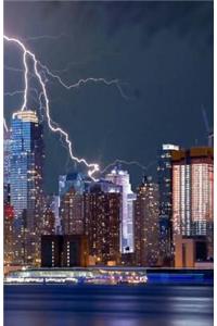 Lightning over New York City - Dot-Grid Journal - 5.5 X 8.5 - 250 dot-grid pages
