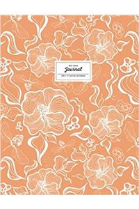 Dot Grid Journal, Floral, Peach Orange (Flower Journal)