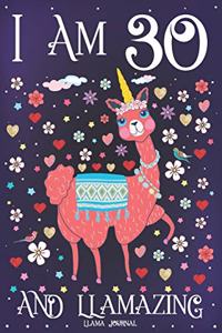 Llama Journal I am 30 and Llamazing