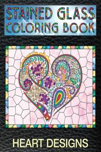 Heart Designs Stained Glass Coloring Book