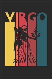 Retro Virgo Notebook - Horoscope Journal - Zodiac Signs Diary - August September Birthday Virgo Gift