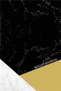 Bullet Journal: Marble + Gold Bullet Journal - 120-Page 1/4 Inch Dot Grid Notebook - 6 X 9 Marble & Gold Perfect Bound Softcover