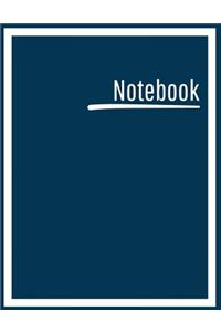 Notebook: College Ruled, Lined, Notebook for School, Work, 1 Subject, Dark Blue, Soft Cover