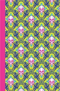 Journal: Skulls (Pink) 6x9 - Graph Journal - Journal with Graph Paper Pages, Square Grid Pattern