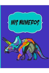 Mis Numeros Cuaderno Escolar con tema de Dinosaurios