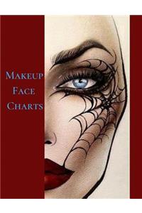 Makeup Face Charts: The Cute Blank Paper Practice Face Chart for Professional Makeup Artists