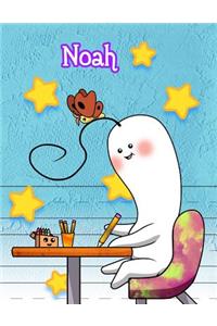 Noah: Personalized Book with Child's Name, Primary Writing Tablet, 65 Sheets of Practice Paper, 1