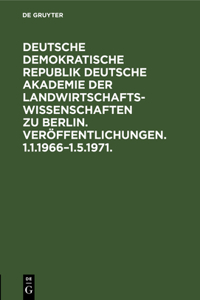 Veröffentlichungen. 1.1.1966-1.5.1971