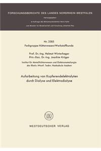 Aufarbeitung Von Kupferendelektrolyten Durch Dialyse Und Elektrodialyse