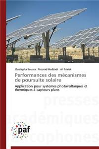 Performances Des Mécanismes de Poursuite Solaire