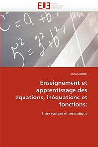 Enseignement Et Apprentissage Des Équations, Inéquations Et Fonctions