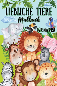 Liebliche Tiere Malbuch für Kinder