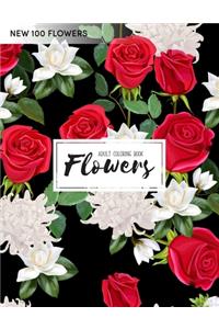 100 Flowers Coloring Book