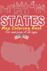 50 States map coloring activity book for everyone of all ages