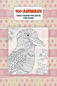 Livres à colorier pour adultes - Pages épaisses - 100 animaux