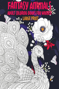 Adult Coloring Books for Women Fantasy Animals - Large Print
