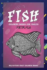 Coloring Books for Adults - Relaxation Adult Coloring Books - Animals - Fish
