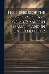 Genesis of the Theory of "art for Art's Sake" in Germany and in England pt. 1-2