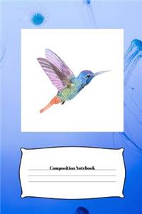 Hummingbird Journal. Blank Lined Composition Notebook For Female Students