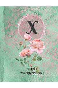 Plan On It Large Print 2020 Weekly Calendar Planner 15 Months Notebook Includes Address Phone Number Pages - Monogram Letter X