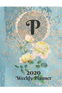 Plan On It Large Print 2020 Weekly Calendar Planner 15 Months Notebook Includes Address Phone Number Pages - Monogram Letter P