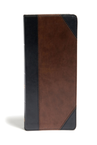 CSB Large Print Personal Size Reference Bible, Black/Brown Leathertouch