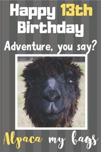 Happy 13th Birthday Adventure You Say? Alpaca My Bags