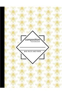 Composition Notebook Wide Ruled Lined Paper