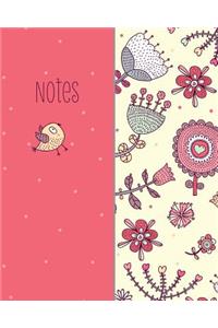 Notes, Bird and Flower, Notebook, Jotter, Note Pad, Journal