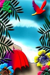 Journal Stylized Tropical Scene Bright Colors