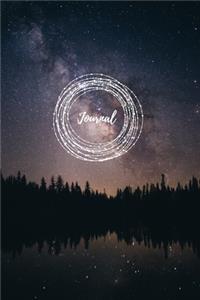 Galaxy Bullet Journal - Forest at Night Sky - A5 Dot Grid Notebook 6 x 9 inches (15.24 x 22.86 cm) - 120 pages