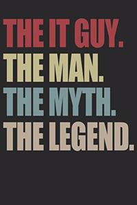 It Guy. the Man. the Myth. the Legend. the Journal.: 120 pages of lined paper - 8.5" x 11" (Diary, Journal, Composition Book, Writing Tablet) - A funny Gift For someone in Tech Support.