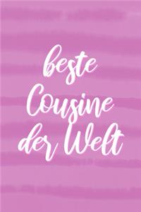 Beste COUSINE der Welt: Geschenk für Cousine, Notizbuch A5 Dotgrid, Soft Cover - Creme Seiten (6 x 9, 120 Seiten)