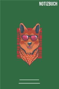 Notizbuch Gepunktet Schäferhund mit Sonnenbrille