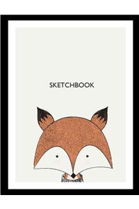 Sketchbook: Fox on cream cover (8.5 x 11) inches 110 pages, Blank Unlined Paper for Sketching, Drawing, Whiting, Journaling & Doodling