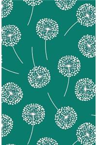 Journal Notebook Dandelions In Green