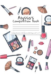 Alyssa's Composition Book College-Ruled 100 Sheets/200 Pages 9.75