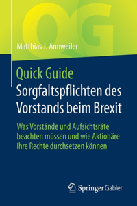 Quick Guide Sorgfaltspflichten Des Vorstands Beim Brexit