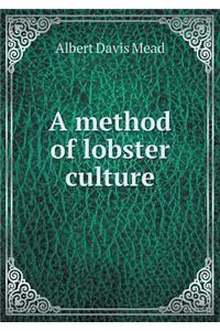 A Method of Lobster Culture