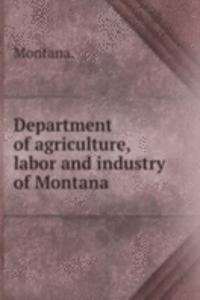 Department of agriculture, labor and industry of Montana
