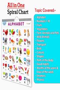Children's educational Chart collection : My First ALL IN ONE SPIRAL CHART Learning Chart for preschoolers, Educational picture Chart for toddlers With 16 Topics