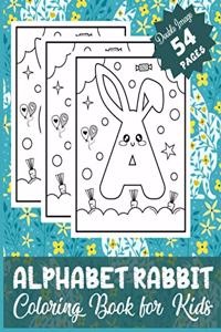 ALPHABET RABBIT Coloring Book for Kids Double Images 54 PAGES